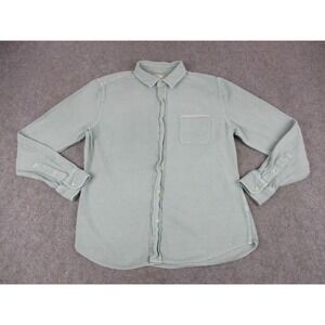 Marine Layer Shirt Mens Small Green Button Front Slub Knit Pocket Long Sleeve